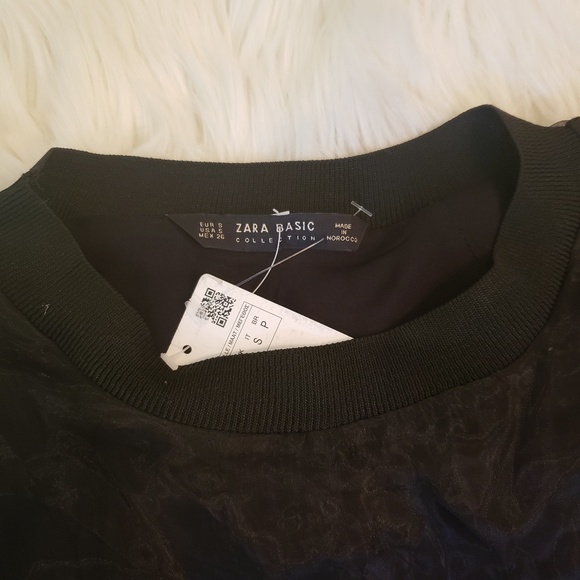 Zara Basic black organza sweatshirt - Picture 6 of 6